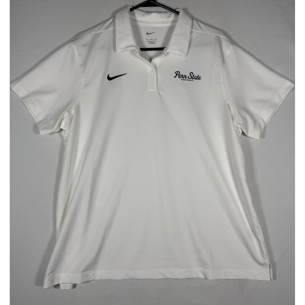 Nike Penn State Nittany Lions Coach Issue? Script Polo Shirt Men's XL White PSU